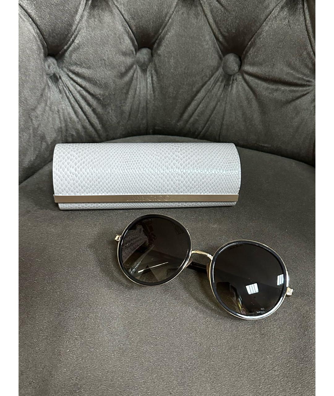 JIMMY CHOO Черные металлические солнцезащитные очки, фото 8