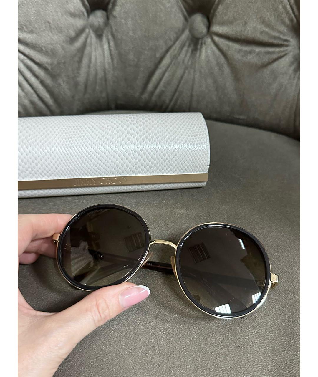 JIMMY CHOO Черные металлические солнцезащитные очки, фото 2