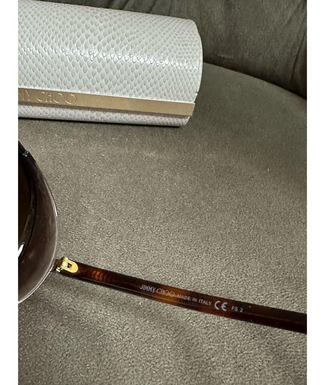 JIMMY CHOO Черные металлические солнцезащитные очки, фото 4