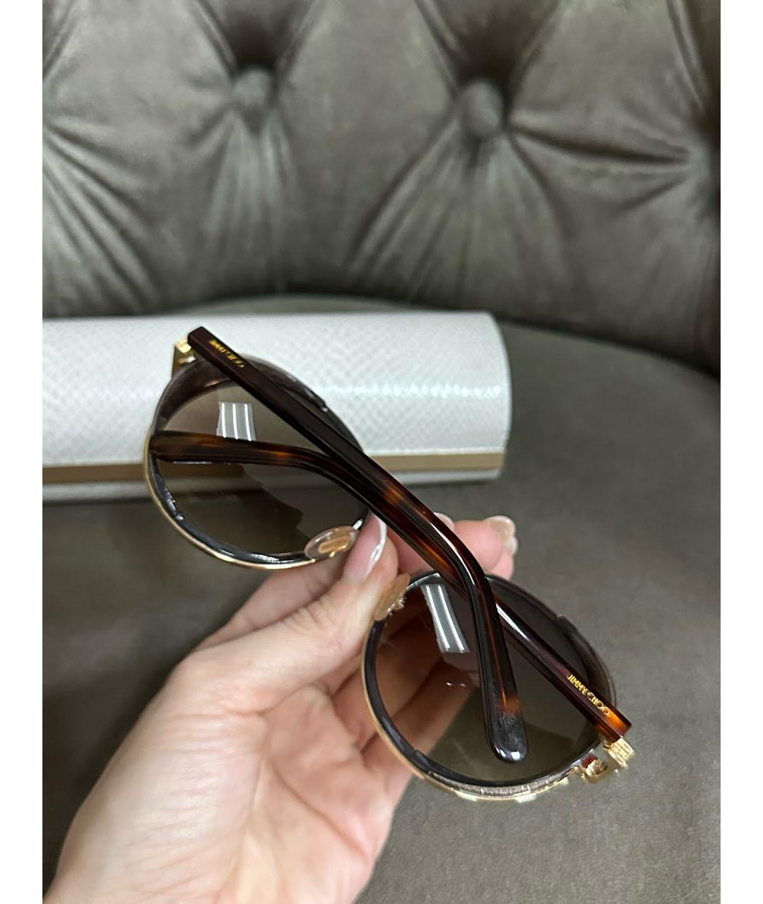 JIMMY CHOO Черные металлические солнцезащитные очки, фото 3