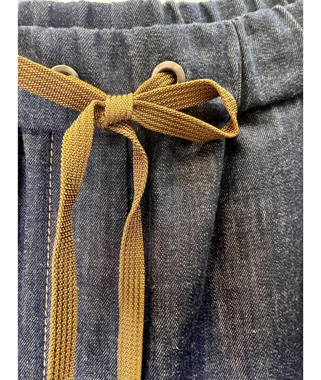 BRUNELLO CUCINELLI Синие хлопковые джинсы слим, фото 3