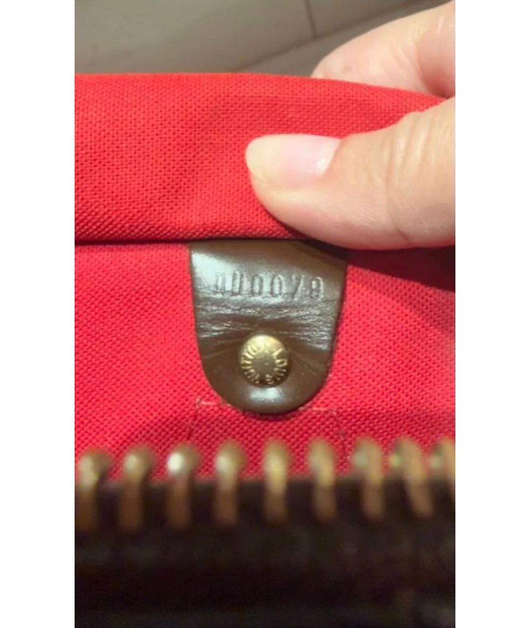 LOUIS VUITTON Коричневая канва сумка с короткими ручками, фото 4
