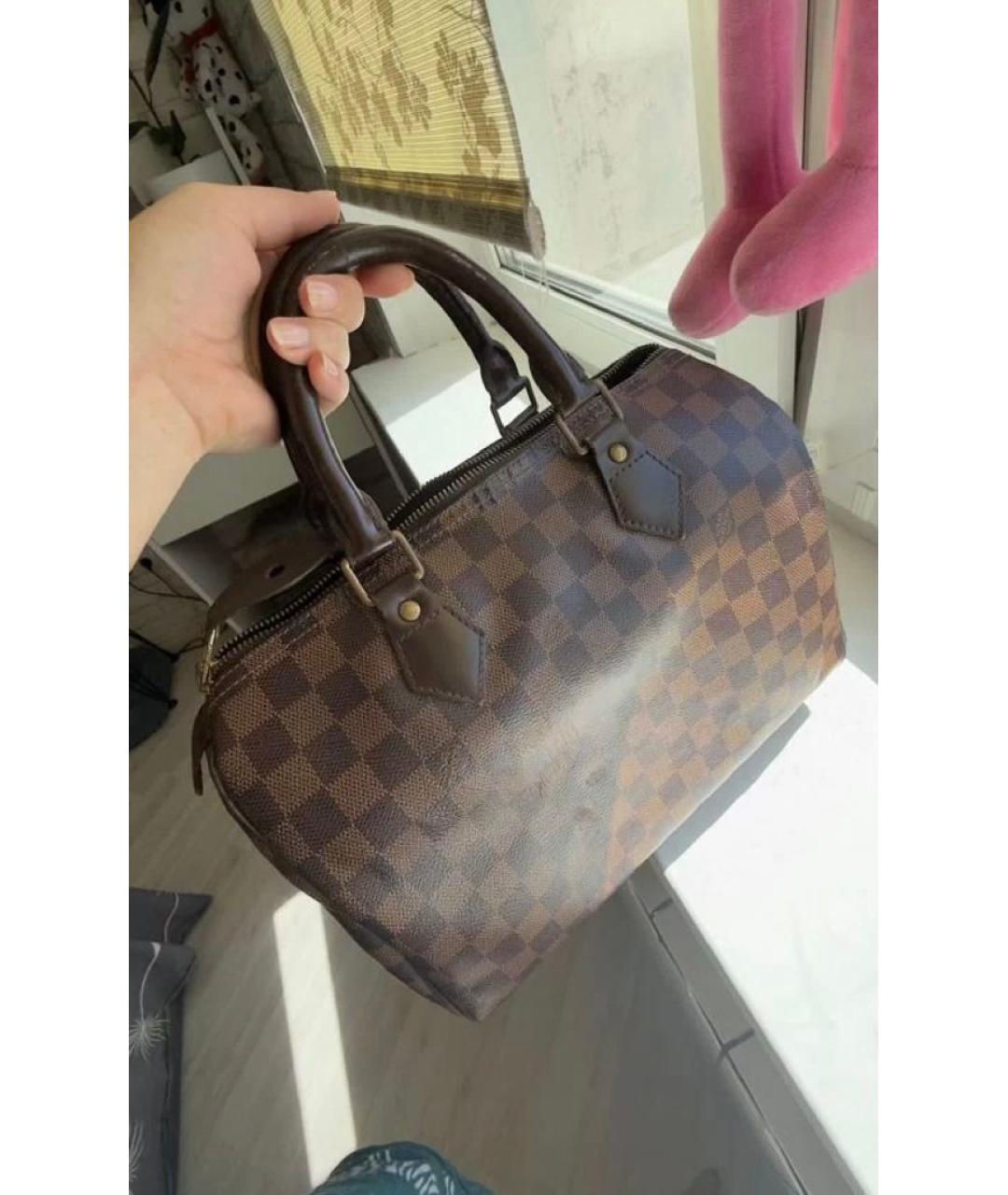 LOUIS VUITTON Коричневая канва сумка с короткими ручками, фото 8