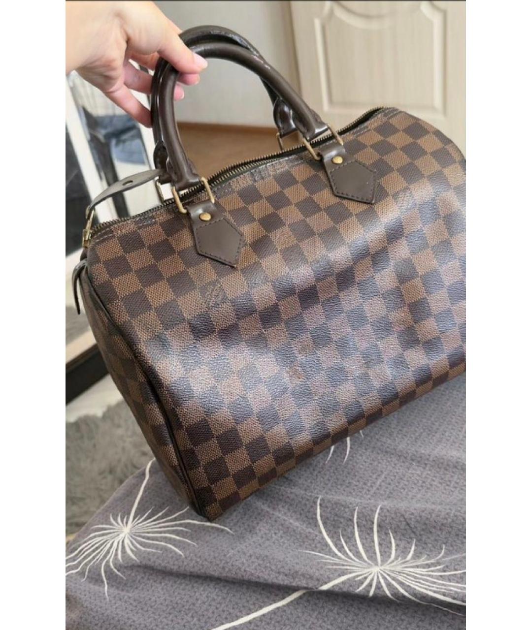 LOUIS VUITTON Коричневая канва сумка с короткими ручками, фото 2