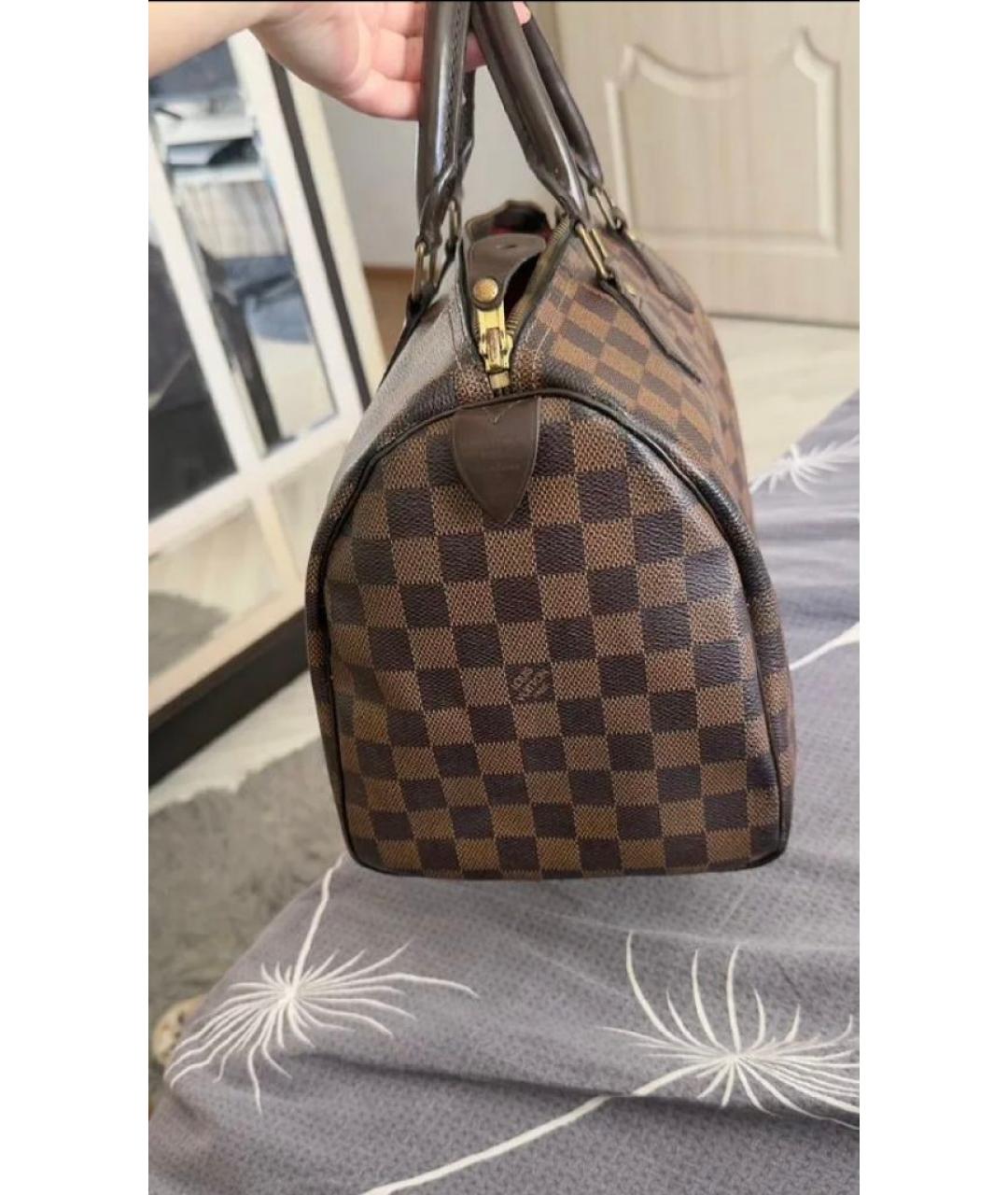 LOUIS VUITTON Коричневая канва сумка с короткими ручками, фото 3