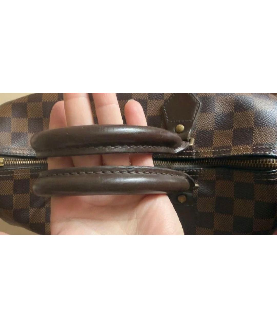 LOUIS VUITTON Коричневая канва сумка с короткими ручками, фото 5