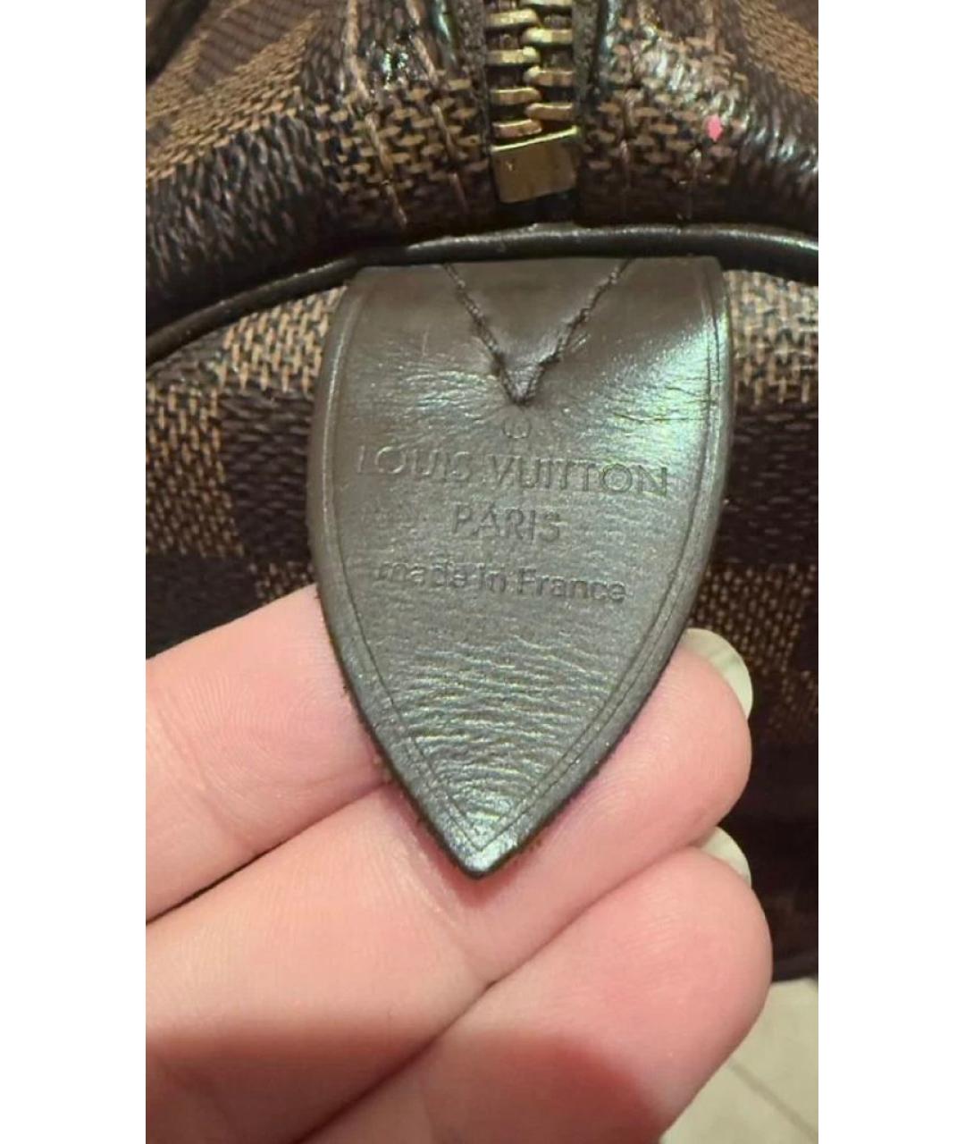 LOUIS VUITTON Коричневая канва сумка с короткими ручками, фото 6