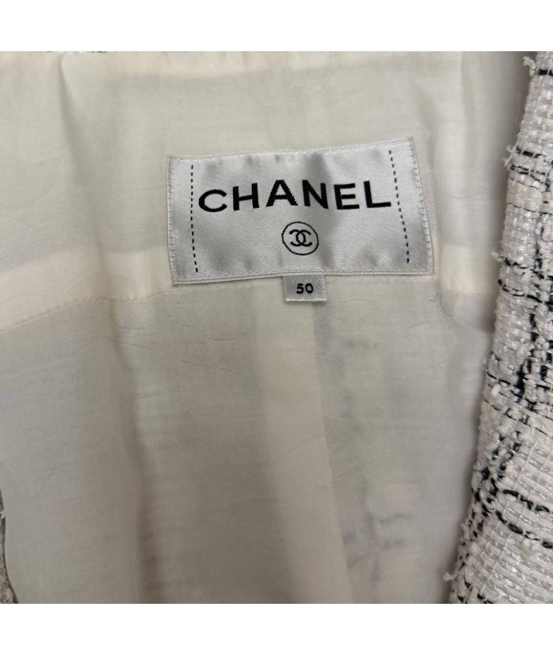 CHANEL Белый твидовый пиджак, фото 3