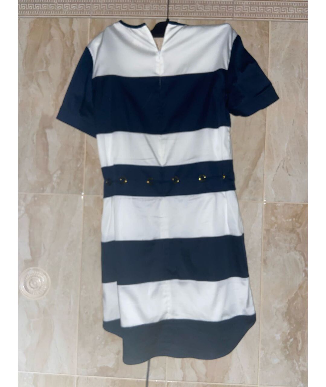 MICHAEL KORS Белое хлопко-эластановое повседневное платье, фото 2