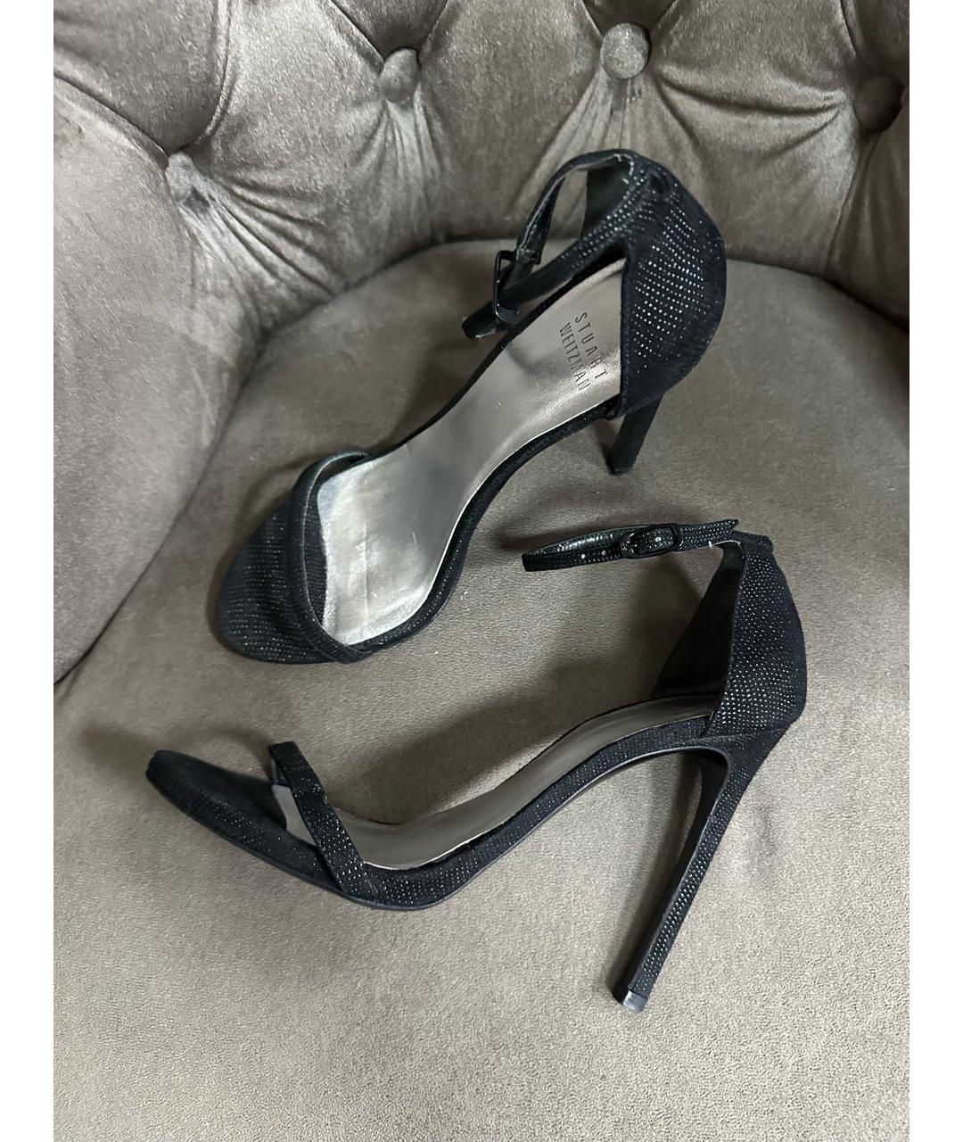 STUART WEITZMAN Антрацитовые босоножки, фото 6