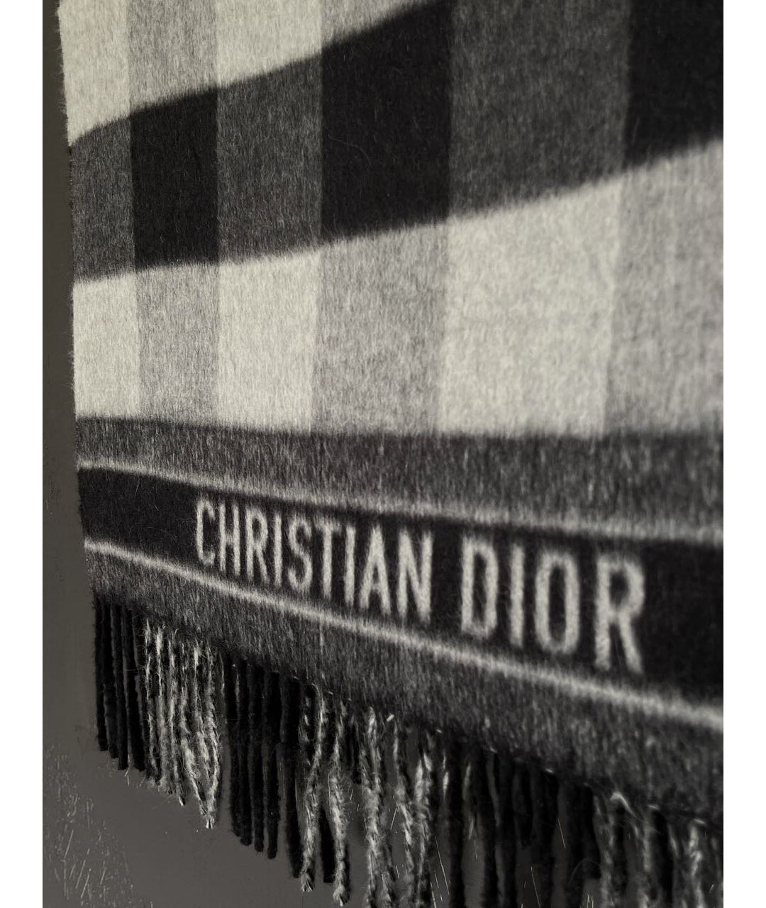 CHRISTIAN DIOR PRE-OWNED Черный шерстяной шарф, фото 2