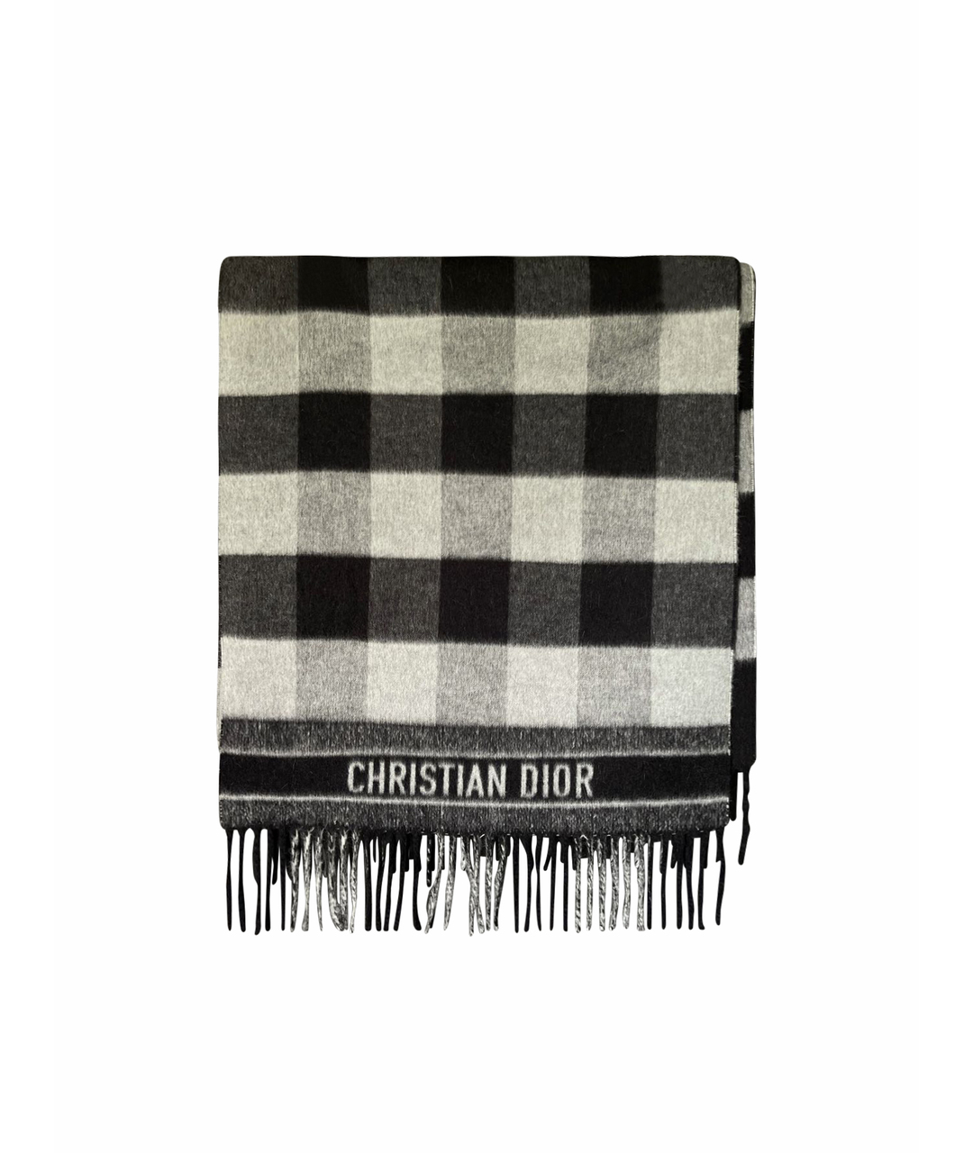 CHRISTIAN DIOR PRE-OWNED Черный шерстяной шарф, фото 1