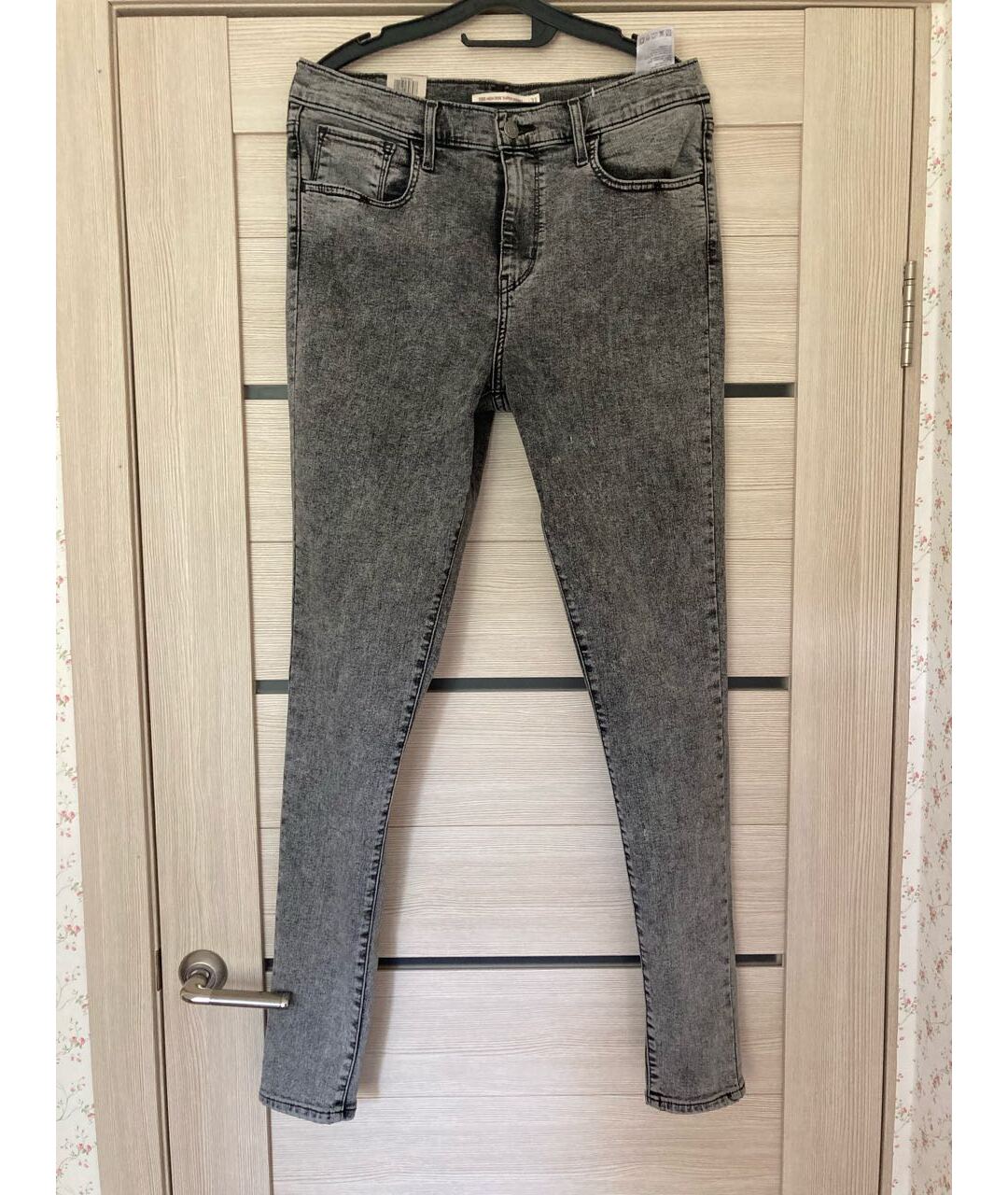 LEVI'S Антрацитовые хлопко-полиэстеровые джинсы слим, фото 9