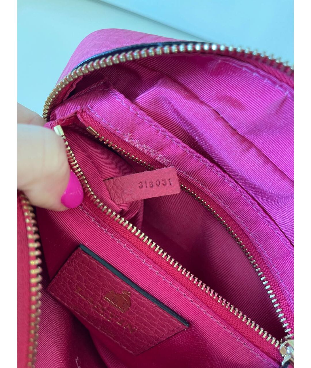 LANVIN Розовая кожаная сумка через плечо, фото 6