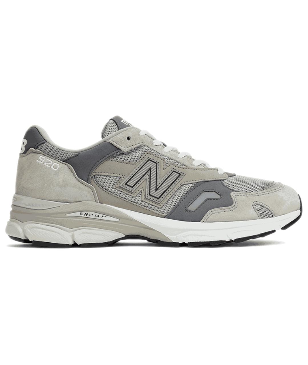 NEW BALANCE Серые кожаные низкие кроссовки / кеды, фото 1
