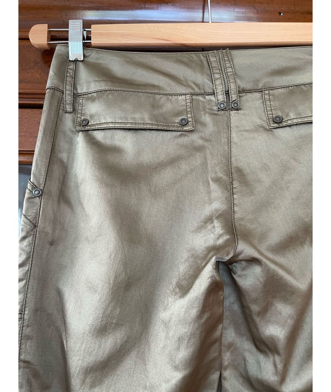 PLEIN SUD JEANIUS Хаки хлопковые брюки широкие, фото 4