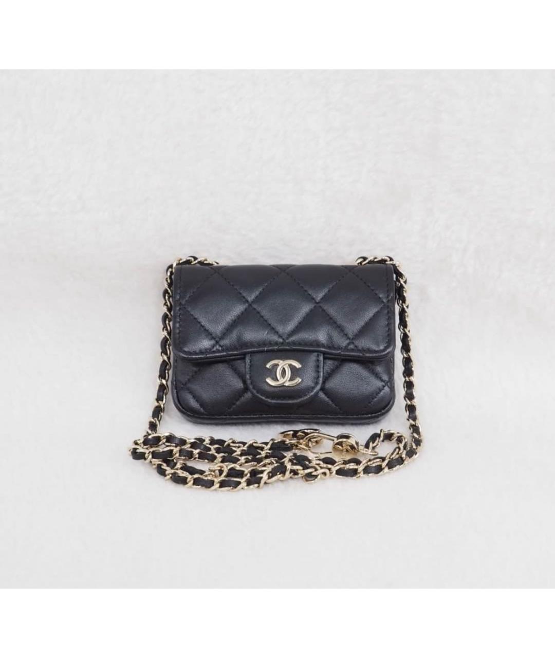 CHANEL Черная кожаная поясная сумка, фото 7
