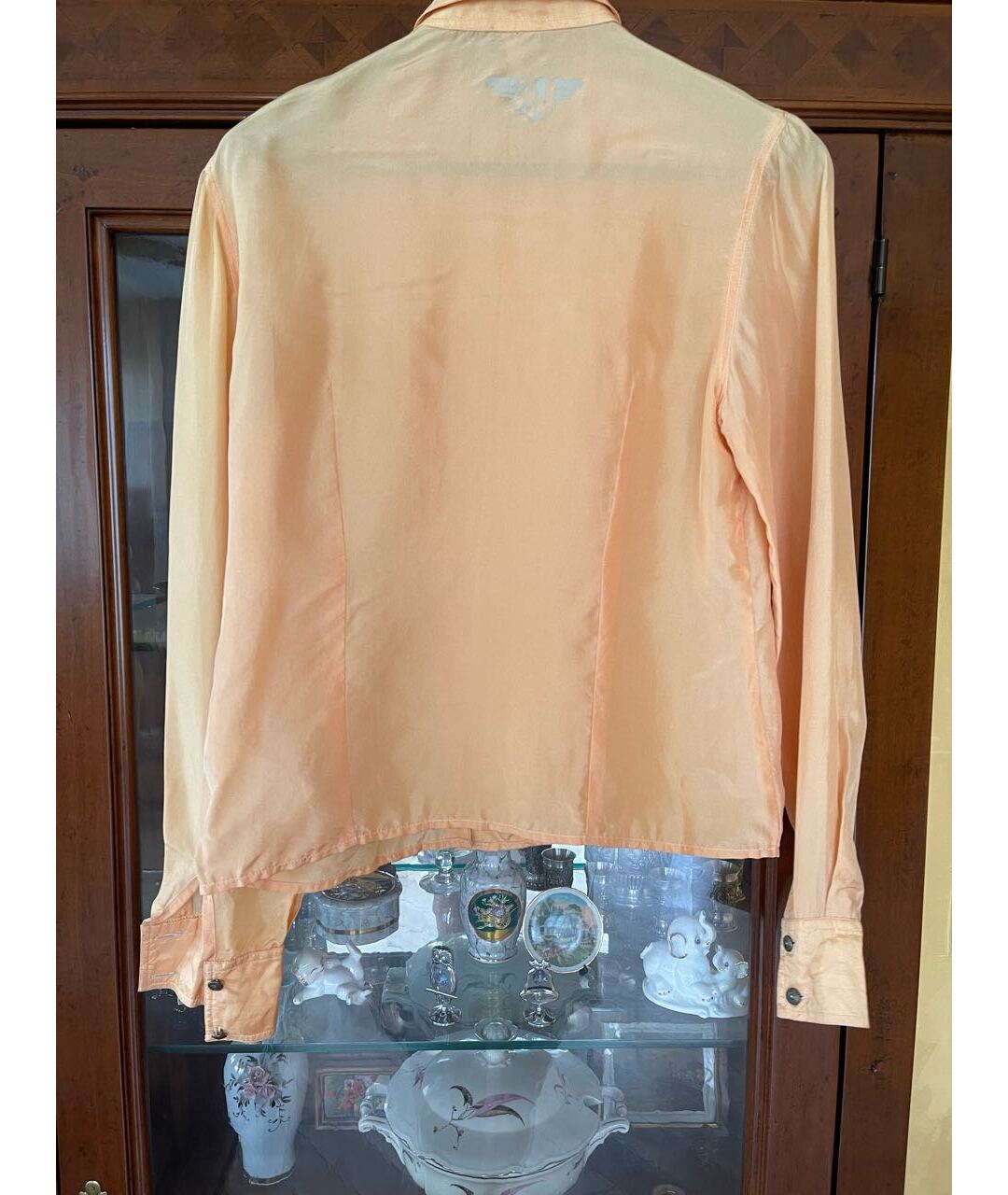 ARMANI JEANS Оранжевая шелковая рубашка, фото 2
