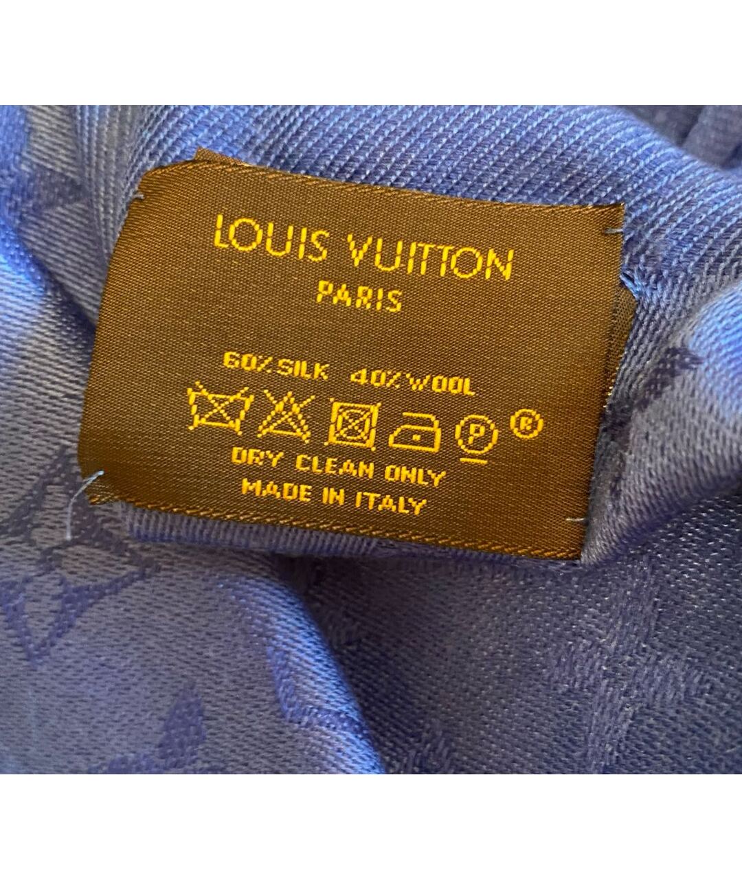 LOUIS VUITTON Синий шарф, фото 3