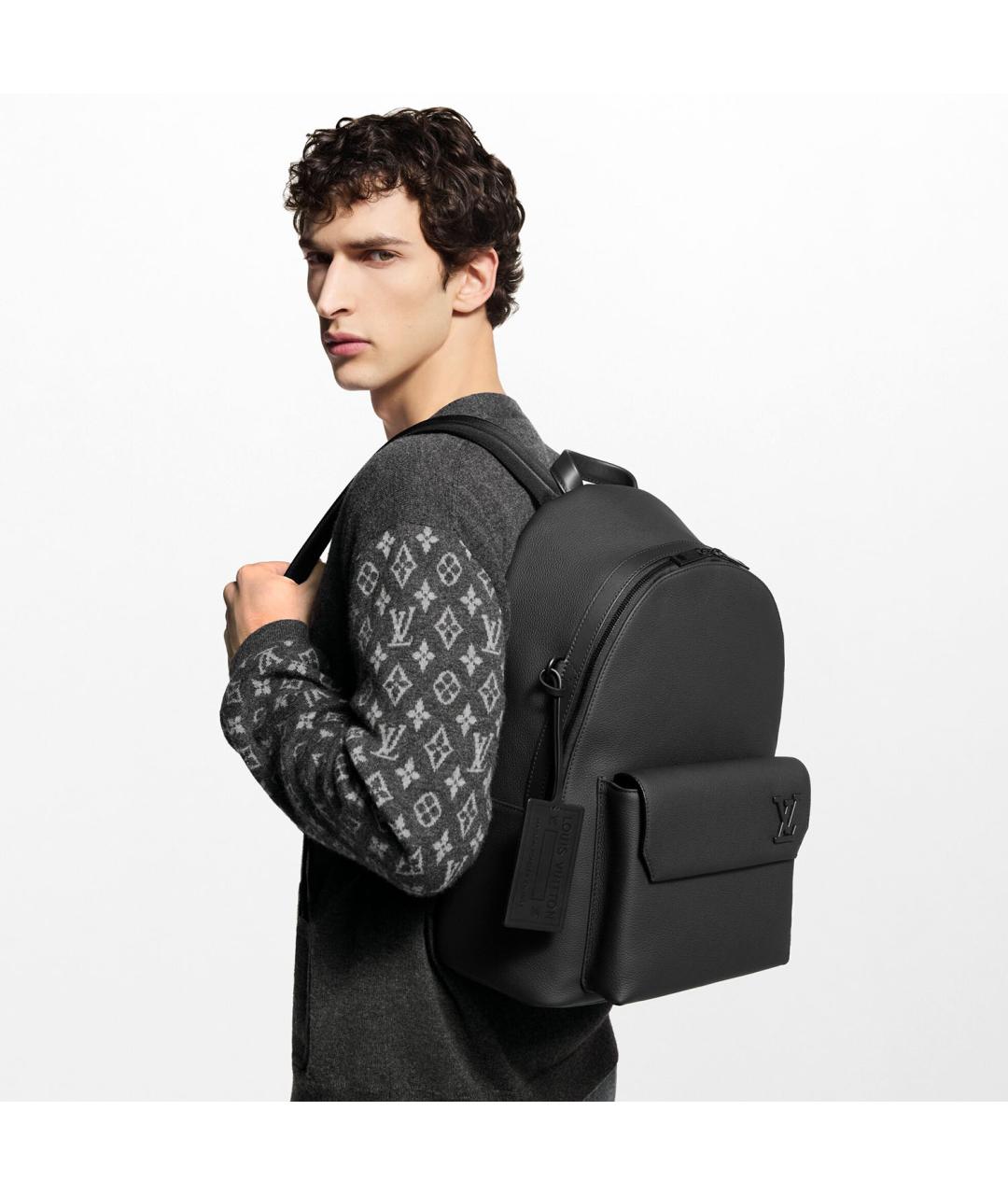 LOUIS VUITTON Черный кожаный рюкзак, фото 5