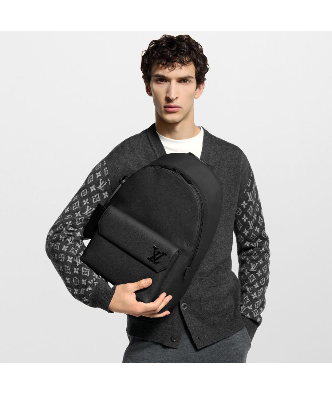 LOUIS VUITTON Черный кожаный рюкзак, фото 6