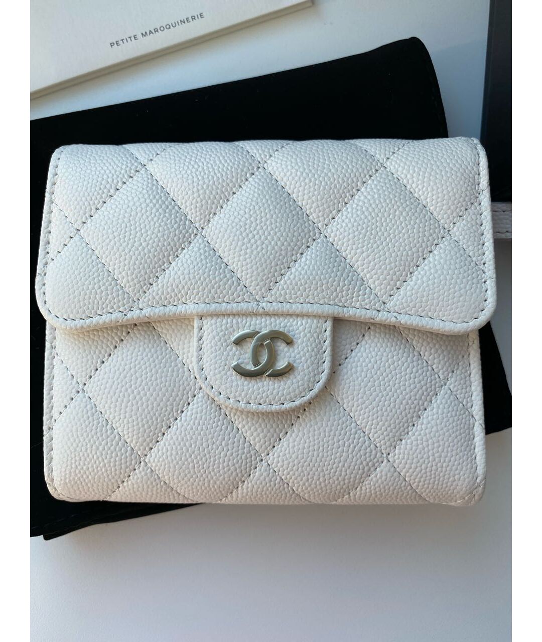 CHANEL Белый кожаный кошелек, фото 2