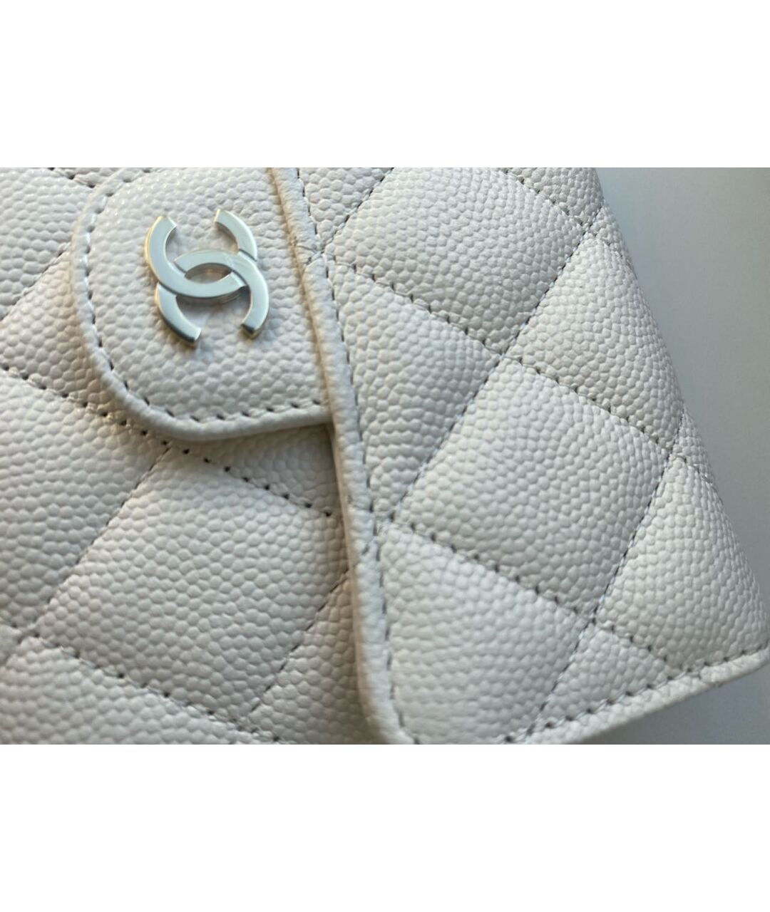 CHANEL Белый кожаный кошелек, фото 5