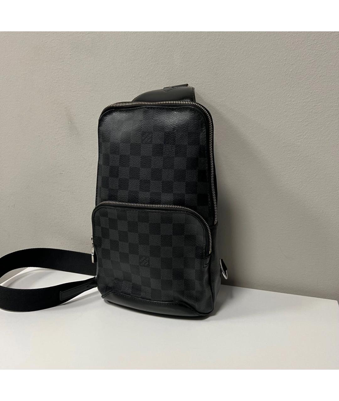 LOUIS VUITTON Черная канва сумка на плечо, фото 3