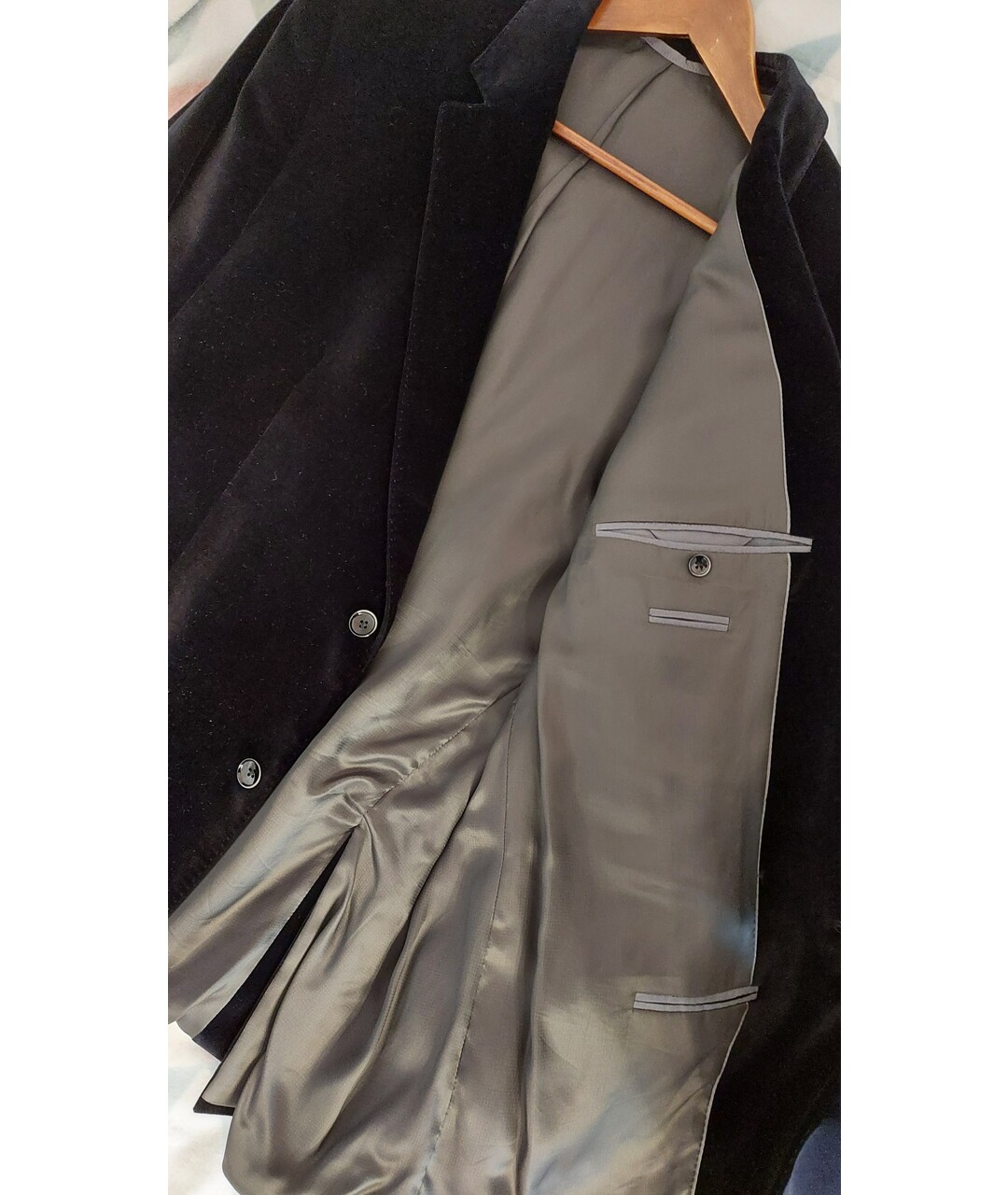 HUGO BOSS Черный бархатный пиджак, фото 3