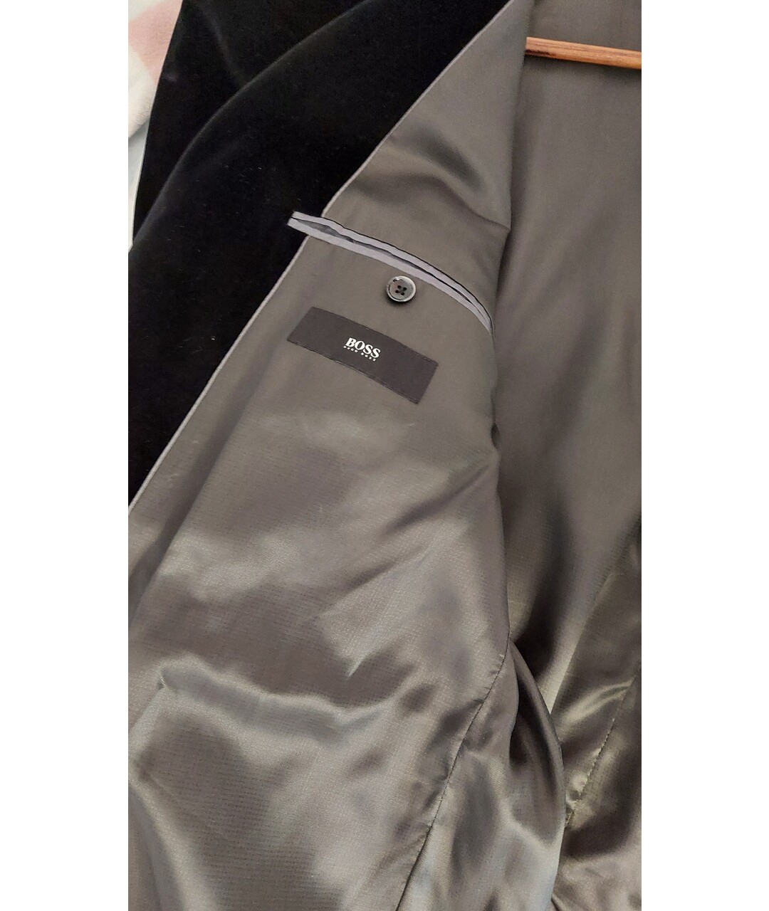 HUGO BOSS Черный бархатный пиджак, фото 4