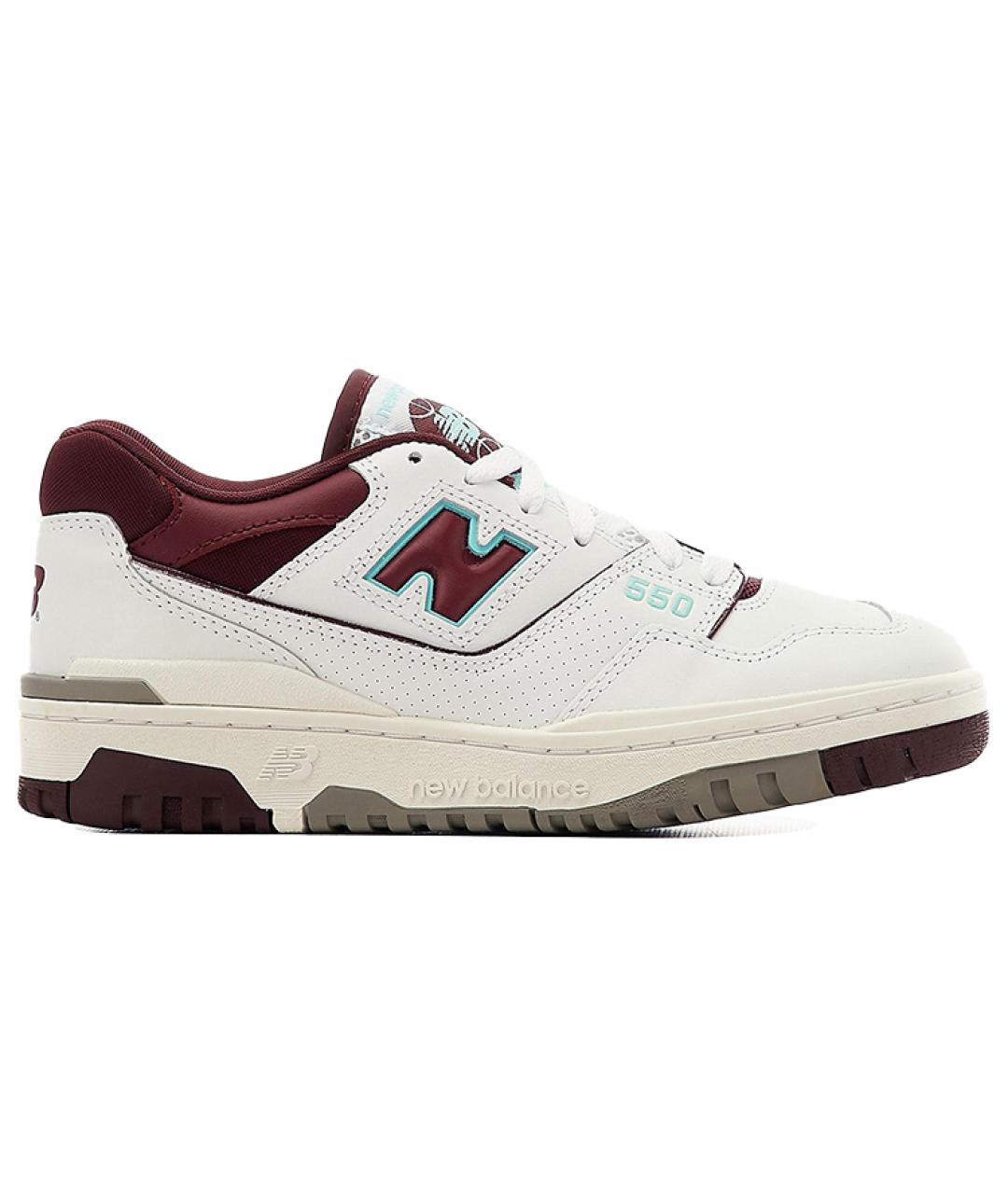 NEW BALANCE Бордовые кожаные кроссовки, фото 2