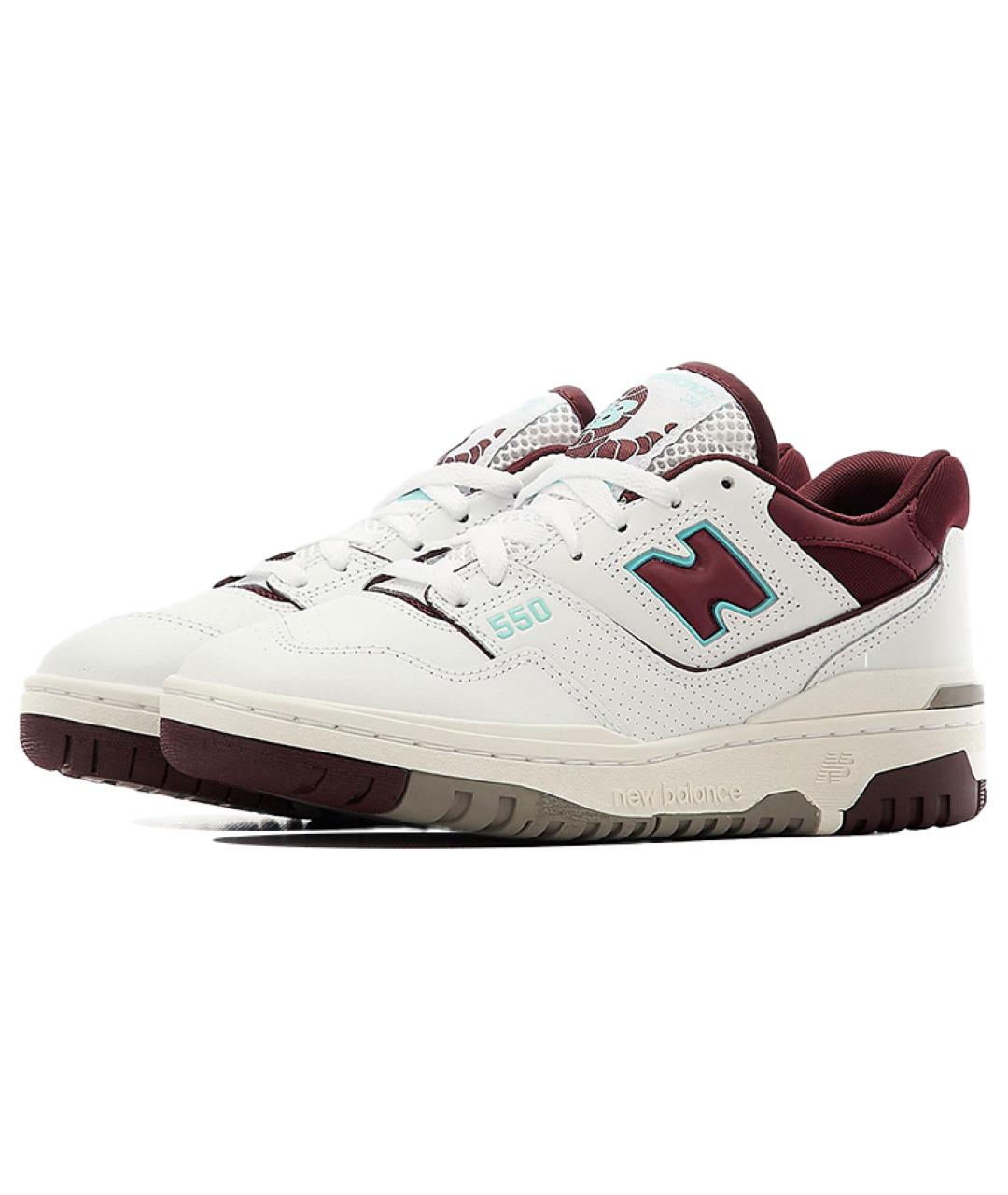 NEW BALANCE Бордовые кожаные кроссовки, фото 3