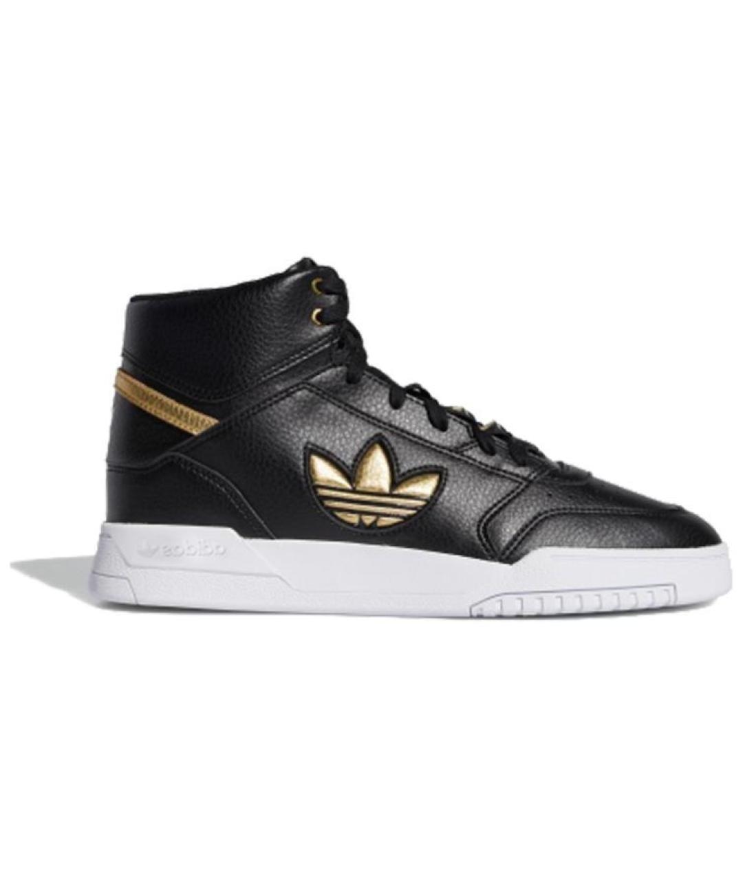 ADIDAS Черные кожаные кроссовки, фото 1