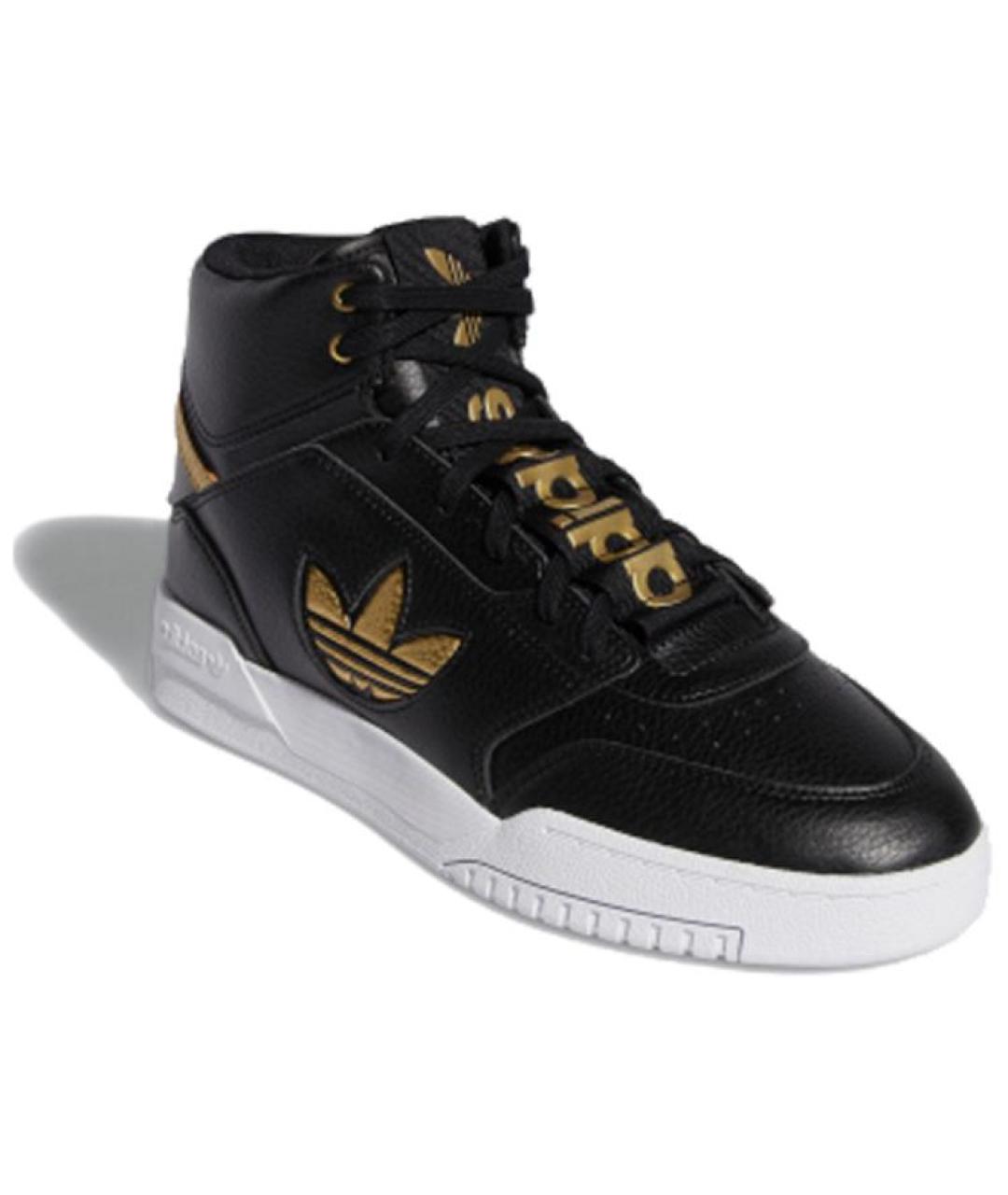 ADIDAS Черные кожаные кроссовки, фото 2