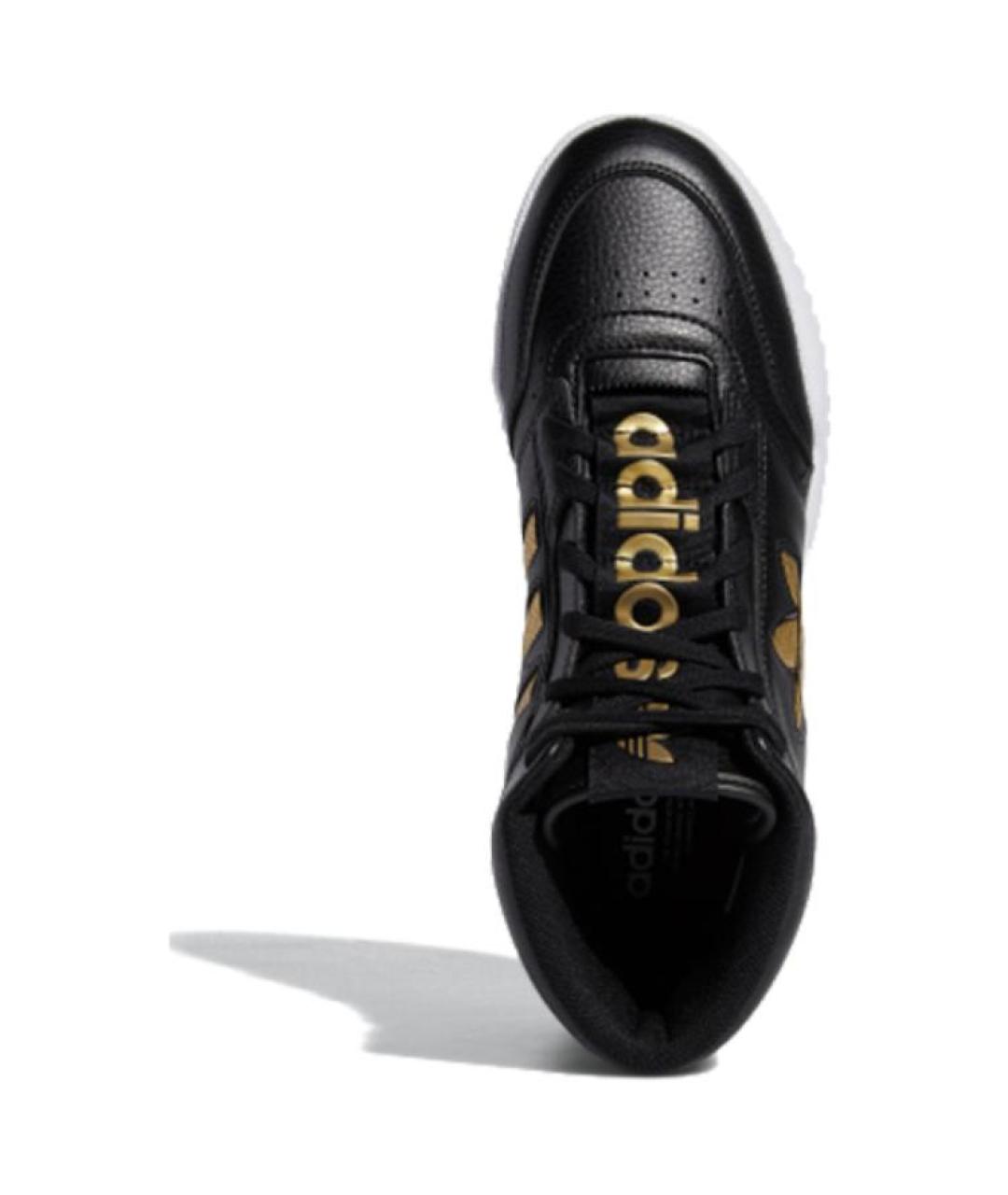 ADIDAS Черные кожаные кроссовки, фото 4