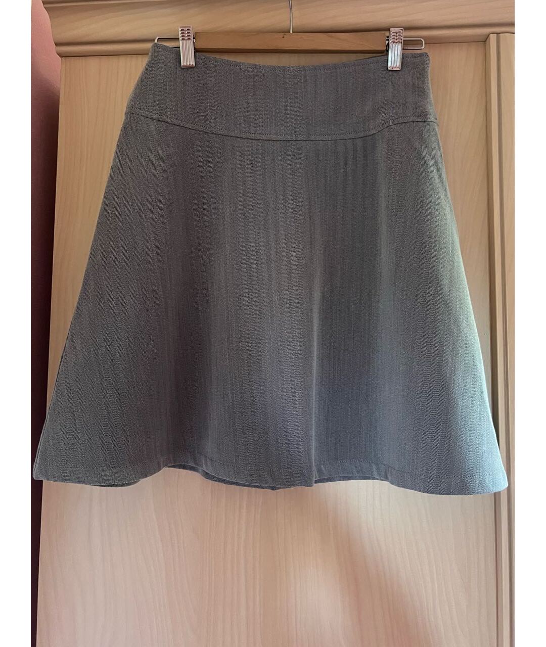 VALENTINO Серая шерстяная юбка мини, фото 4