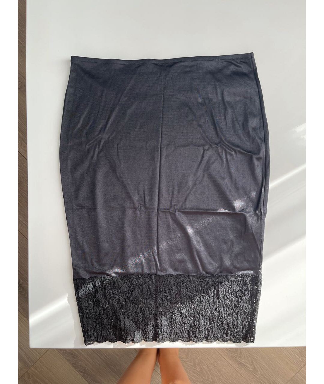 D.EXTERIOR Черная полиамидовая юбка миди, фото 5