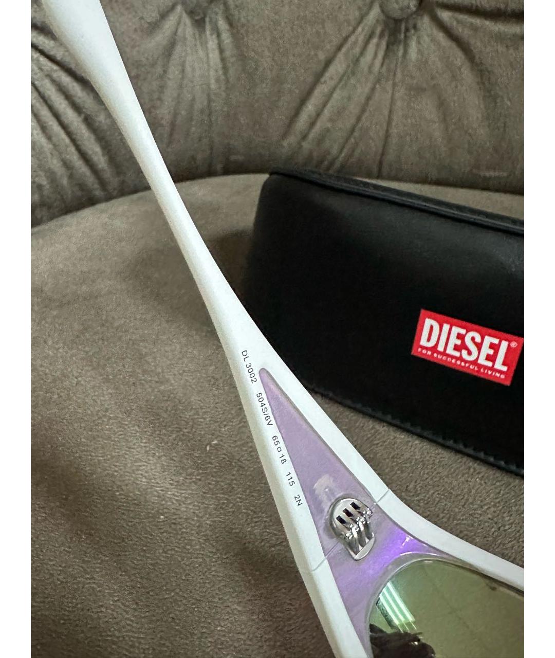 DIESEL Белые пластиковые солнцезащитные очки, фото 5