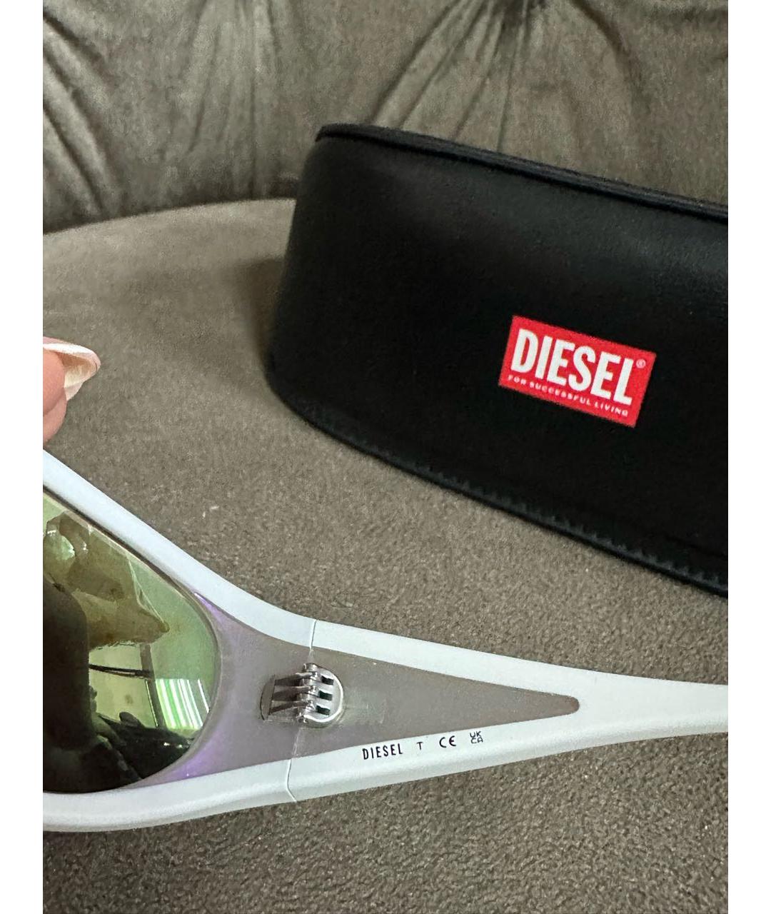 DIESEL Белые пластиковые солнцезащитные очки, фото 4