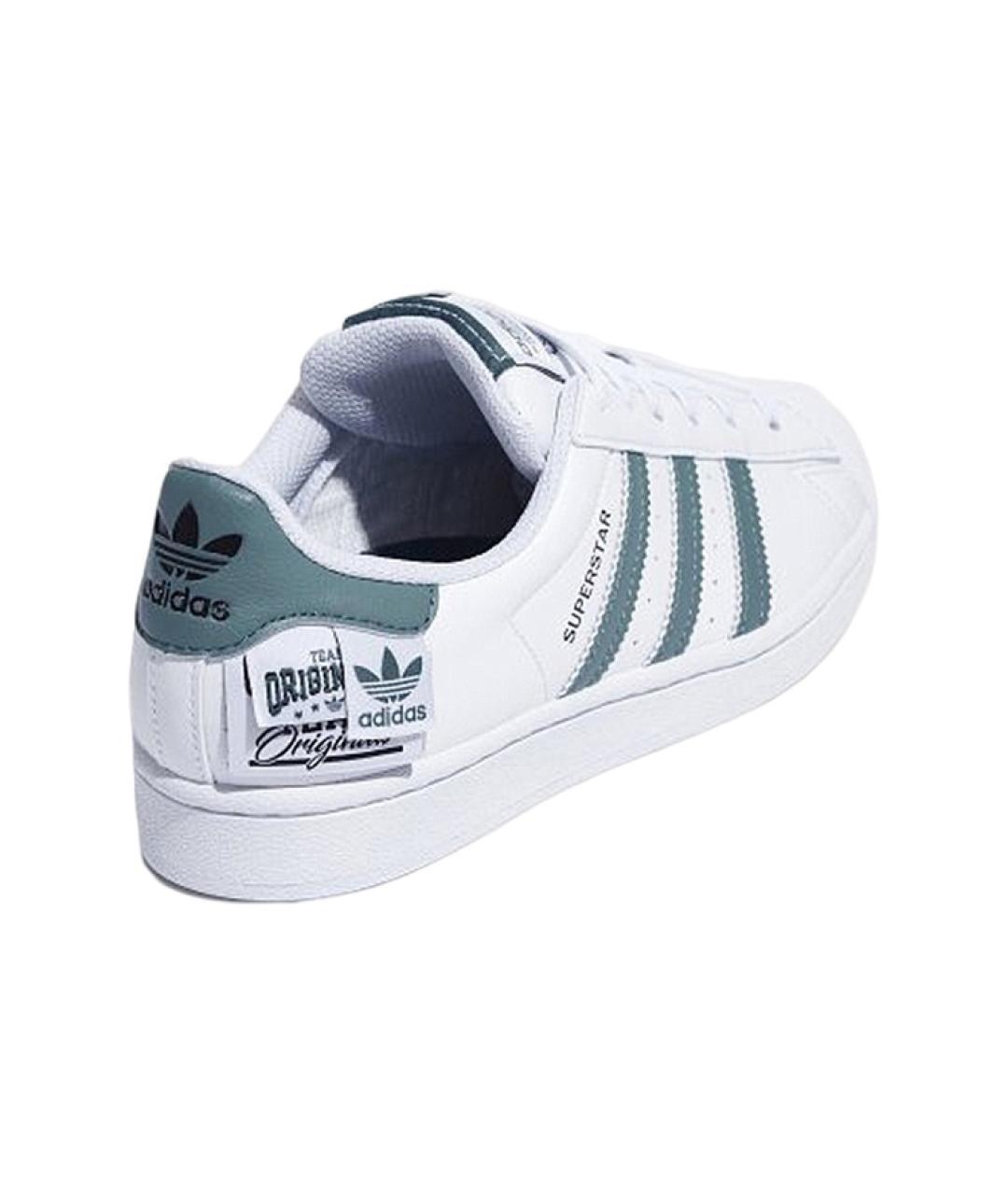 ADIDAS Белые кожаные кроссовки, фото 4