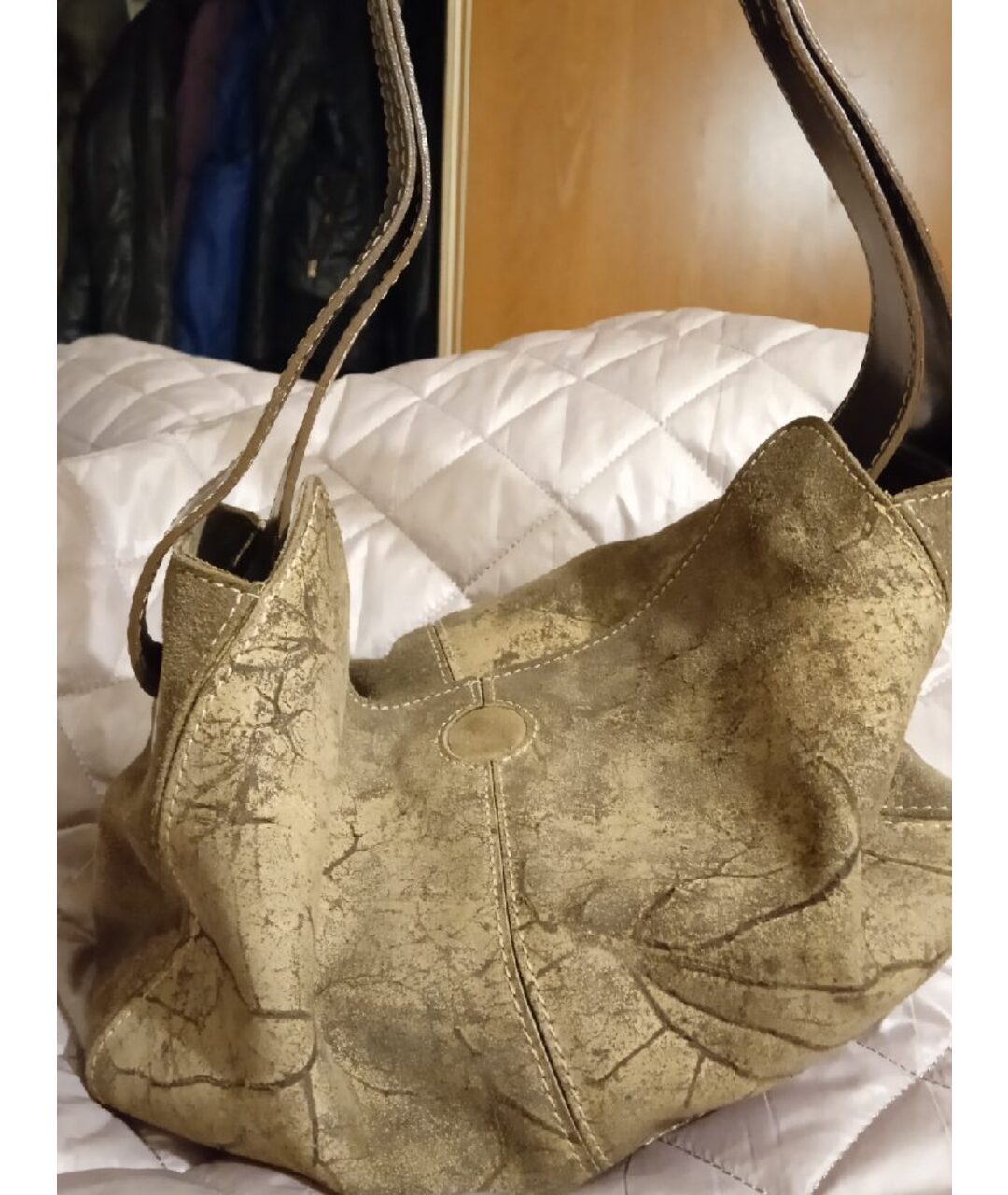 TOD'S Коричневая замшевая сумка с короткими ручками, фото 10