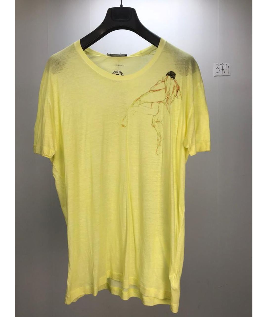 DSQUARED2 Желтая хлопковая футболка, фото 5
