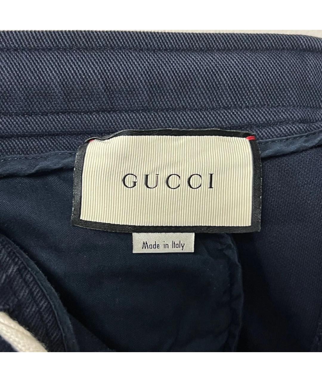 GUCCI Темно-синие повседневные брюки, фото 5