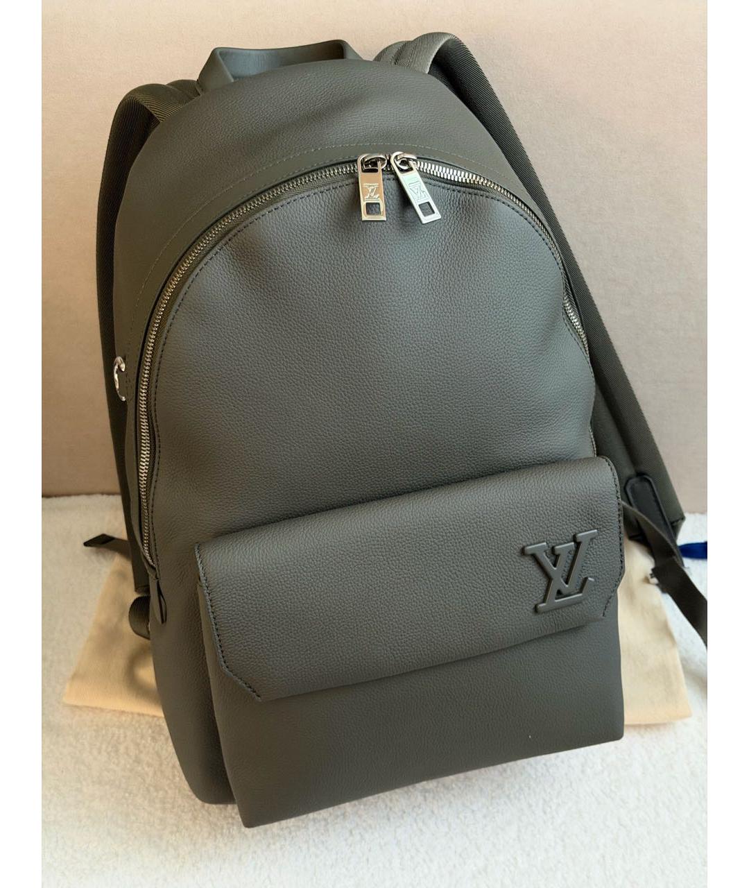 LOUIS VUITTON Хаки кожаный рюкзак, фото 7