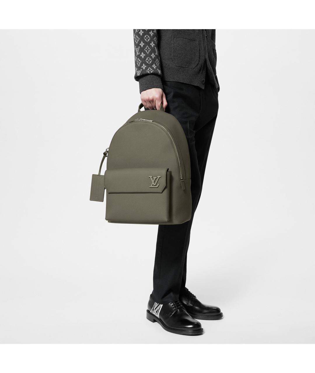 LOUIS VUITTON Хаки кожаный рюкзак, фото 6