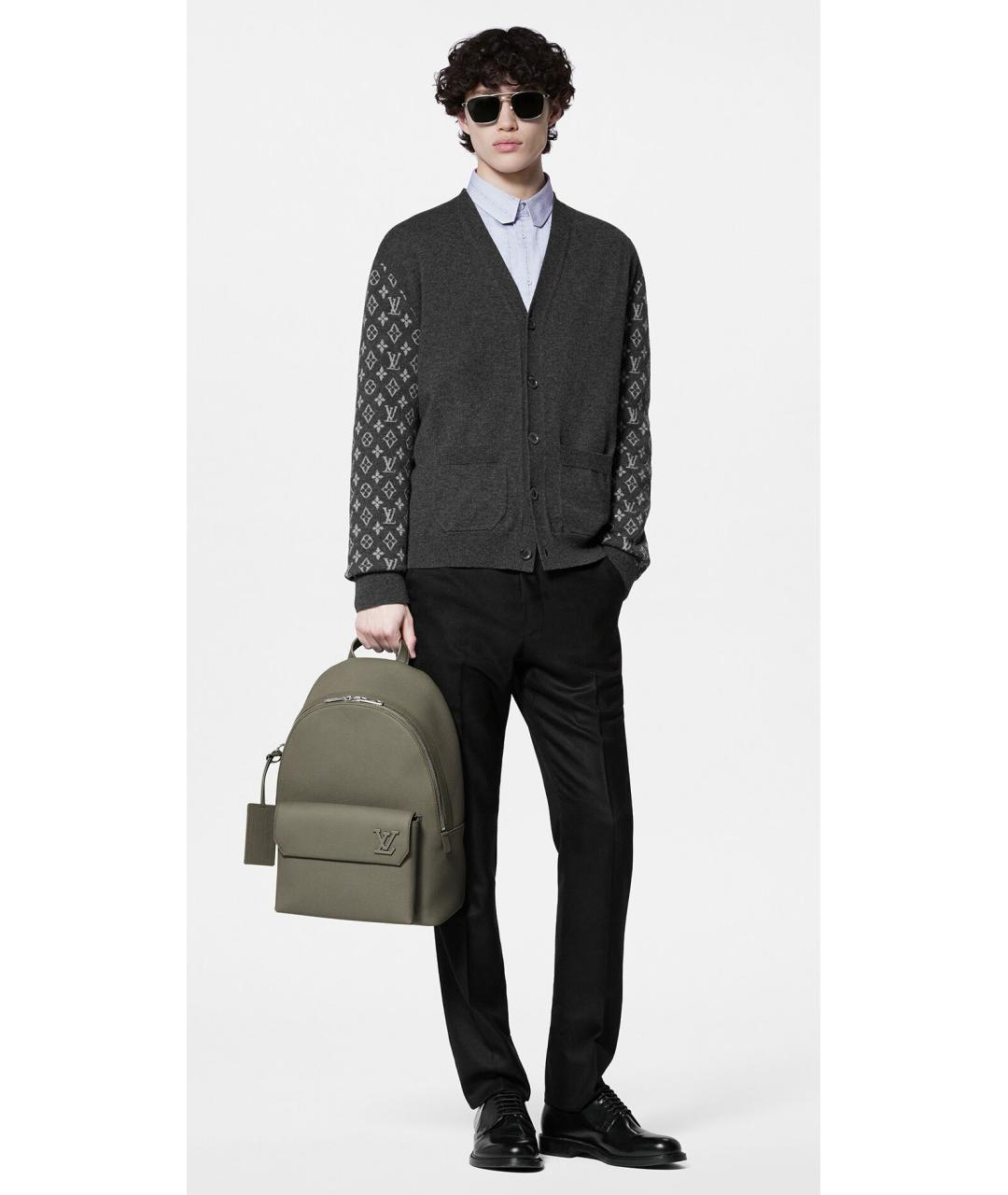 LOUIS VUITTON Хаки кожаный рюкзак, фото 5