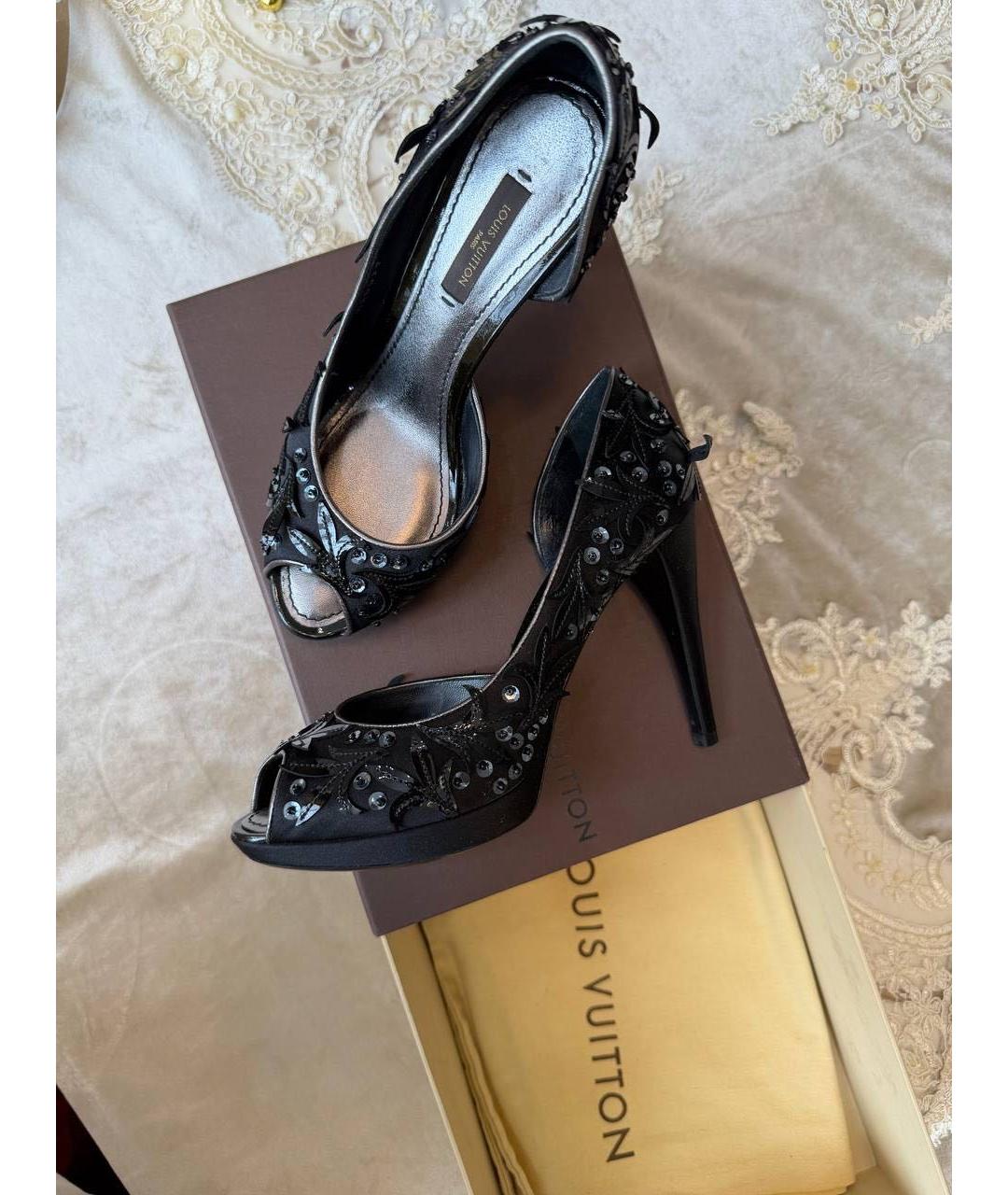 LOUIS VUITTON Черные текстильные туфли, фото 6