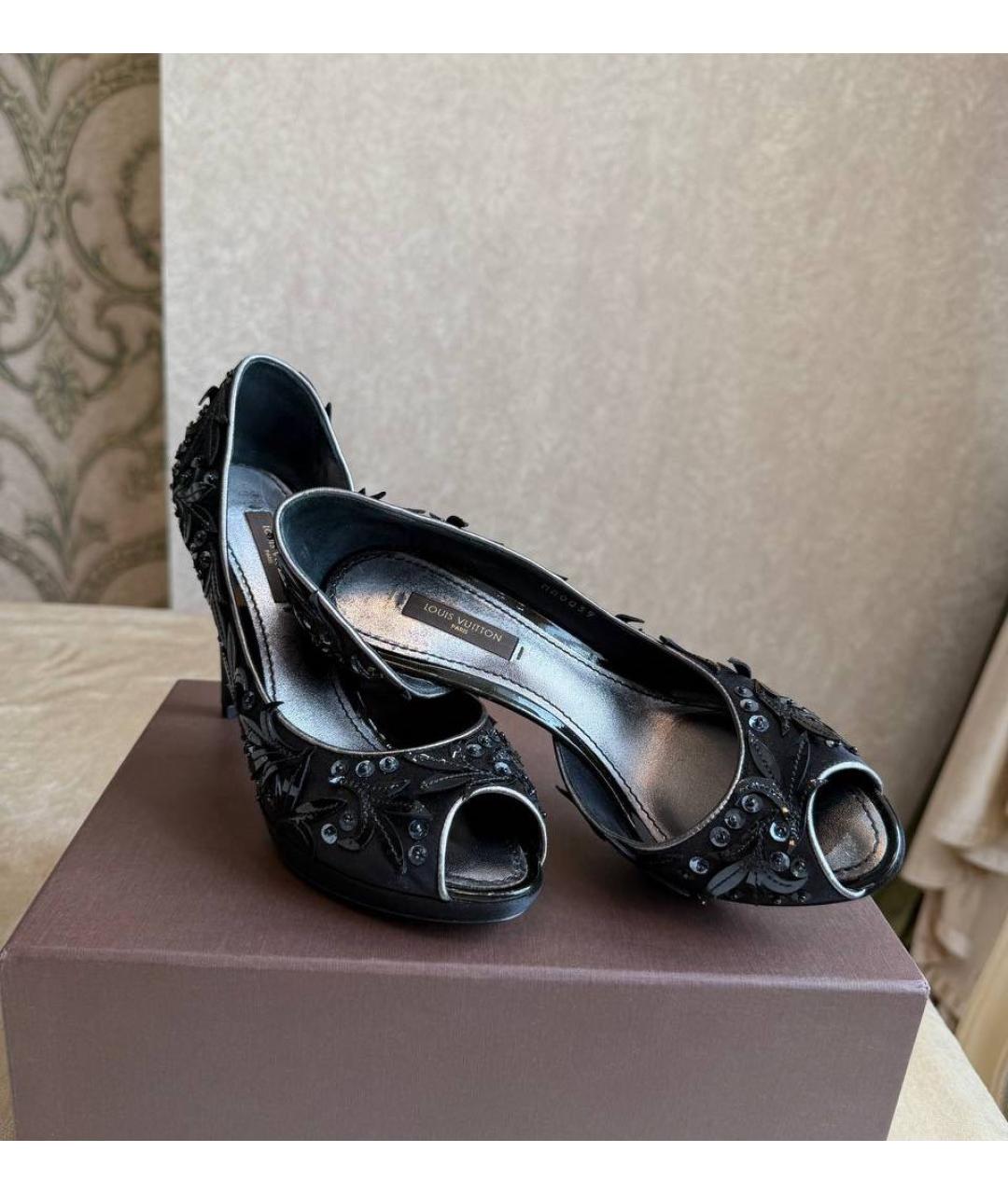 LOUIS VUITTON Черные текстильные туфли, фото 3