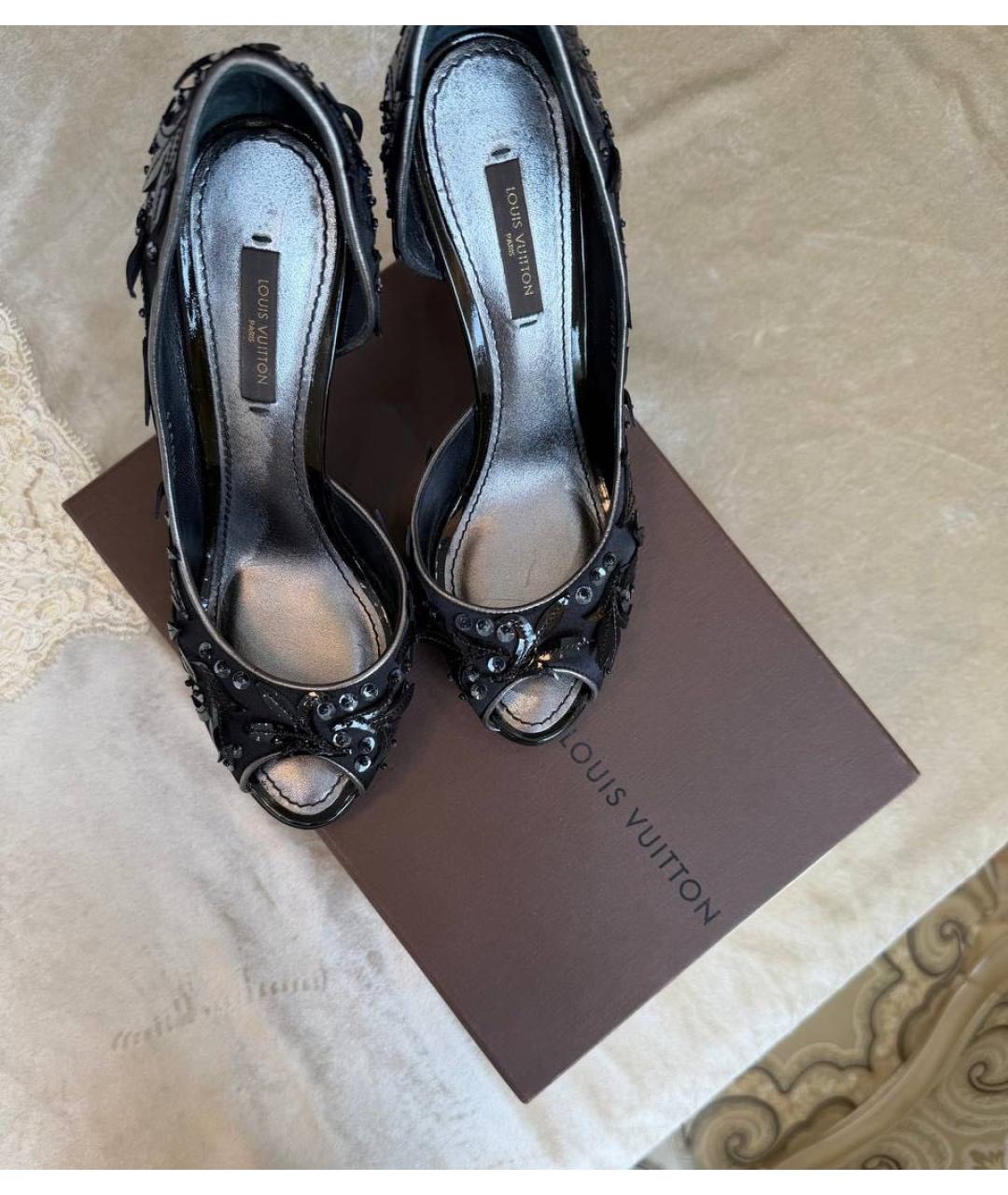 LOUIS VUITTON Черные текстильные туфли, фото 4