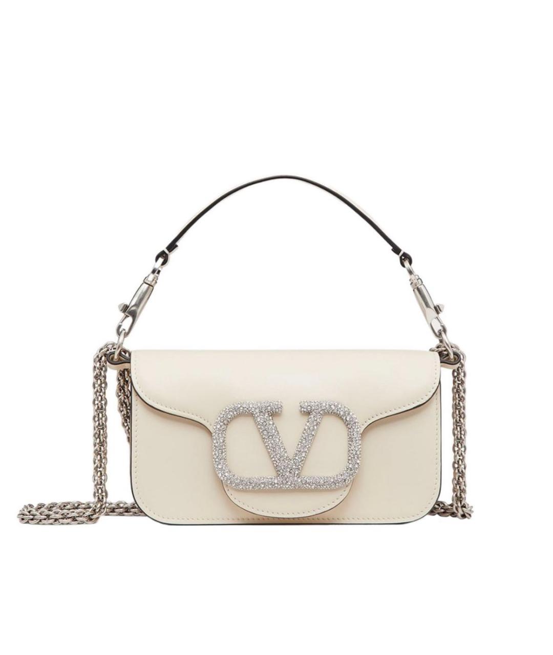 VALENTINO Бежевая кожаная сумка через плечо, фото 8
